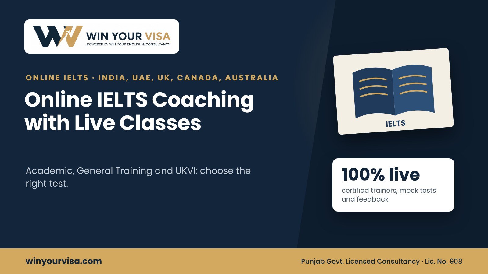 Online IELTS Coaching with Live Classes (Academic & General)