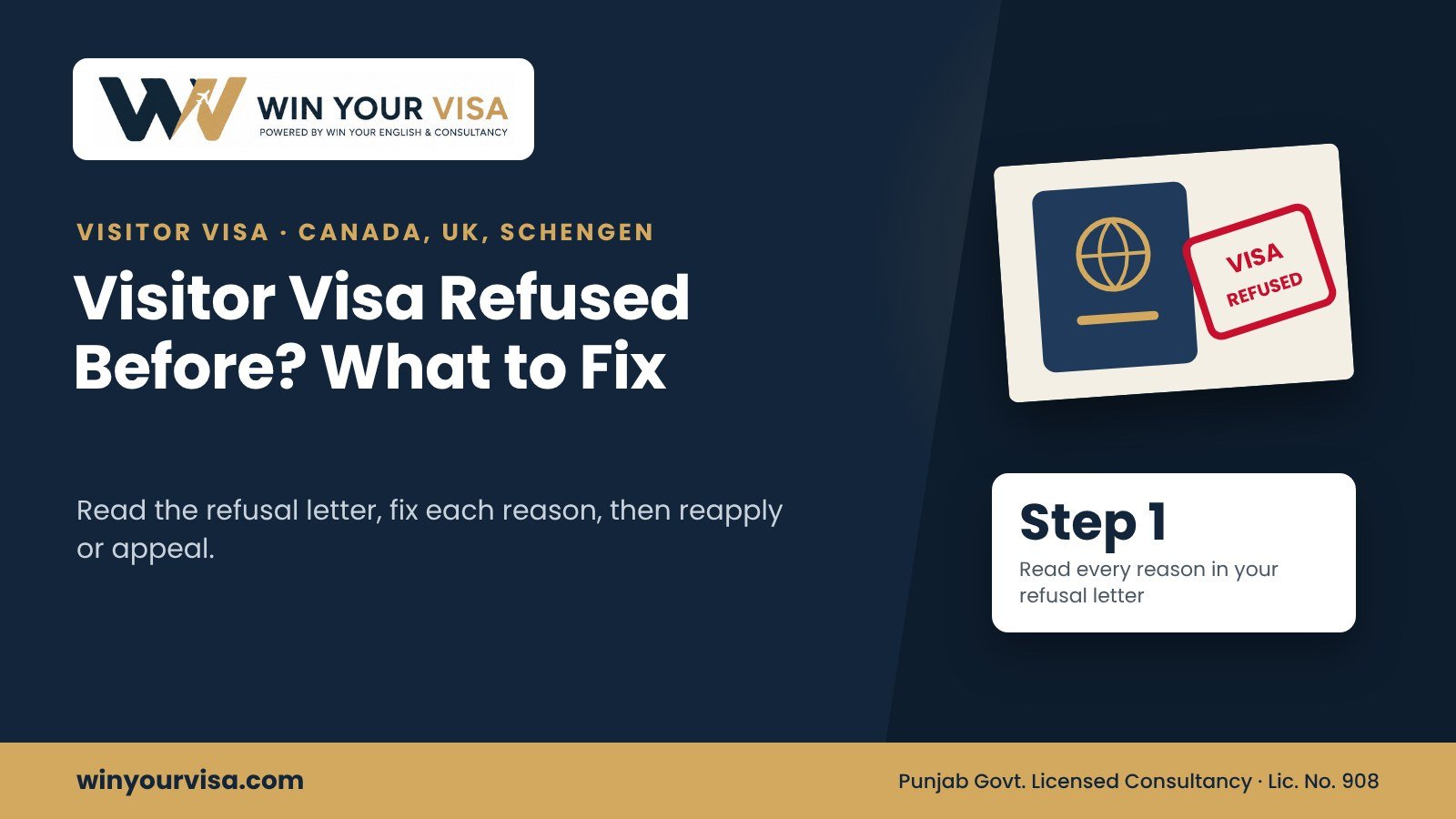 Visitor Visa Refused? What to Fix Before You Reapply (2026)